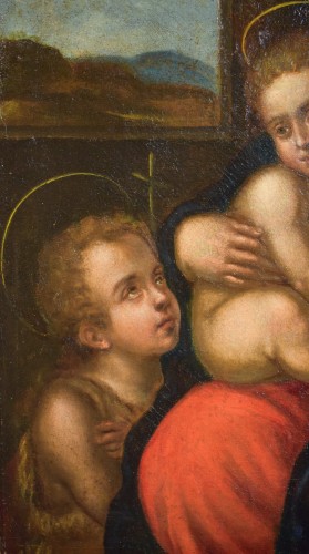 Vierge à l'Enfant et saint Jean Baptiste - Renaissance Italienne - Renaissance